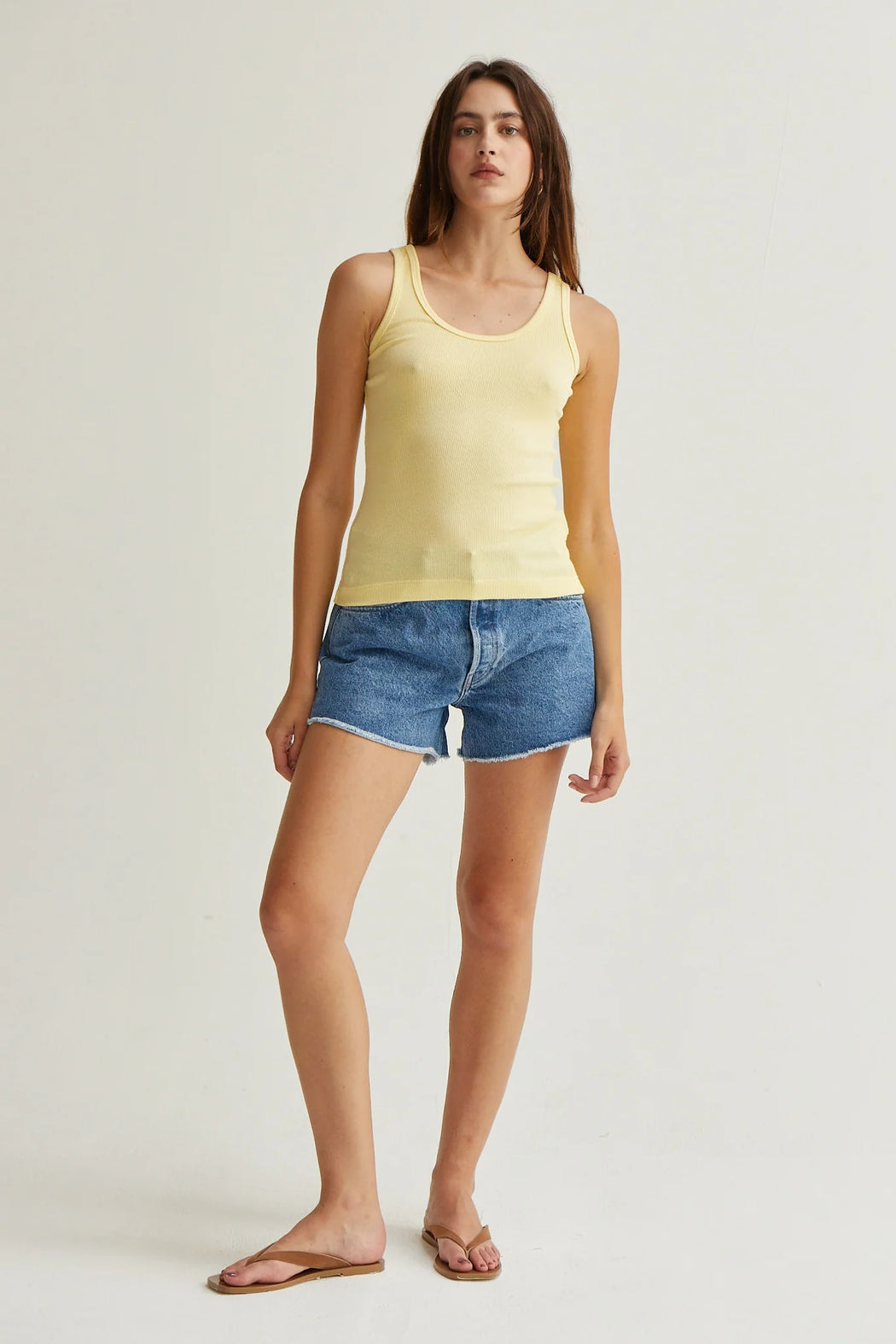 Mila Rib Tank | Lemon