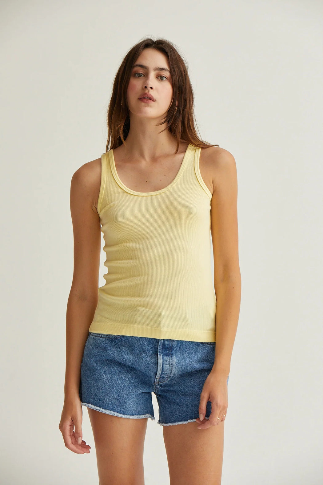 Mila Rib Tank | Lemon