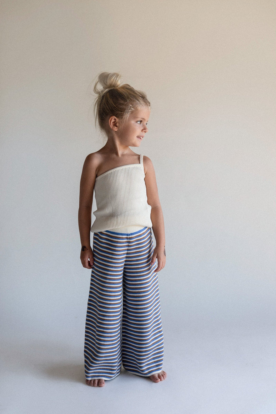 Striped Knit Pants | Caramel+ Blue