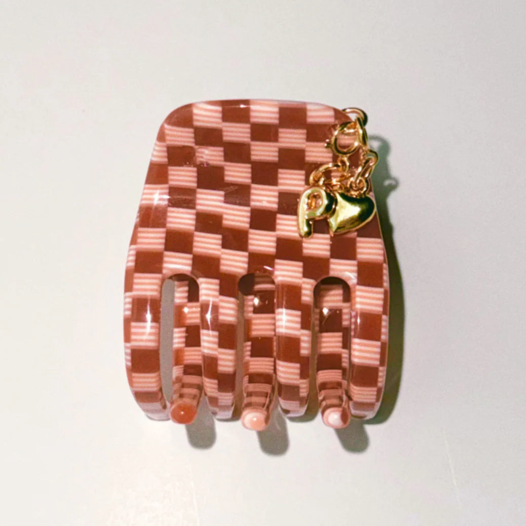 Small Hair Claw Clip | Maraschino Checker