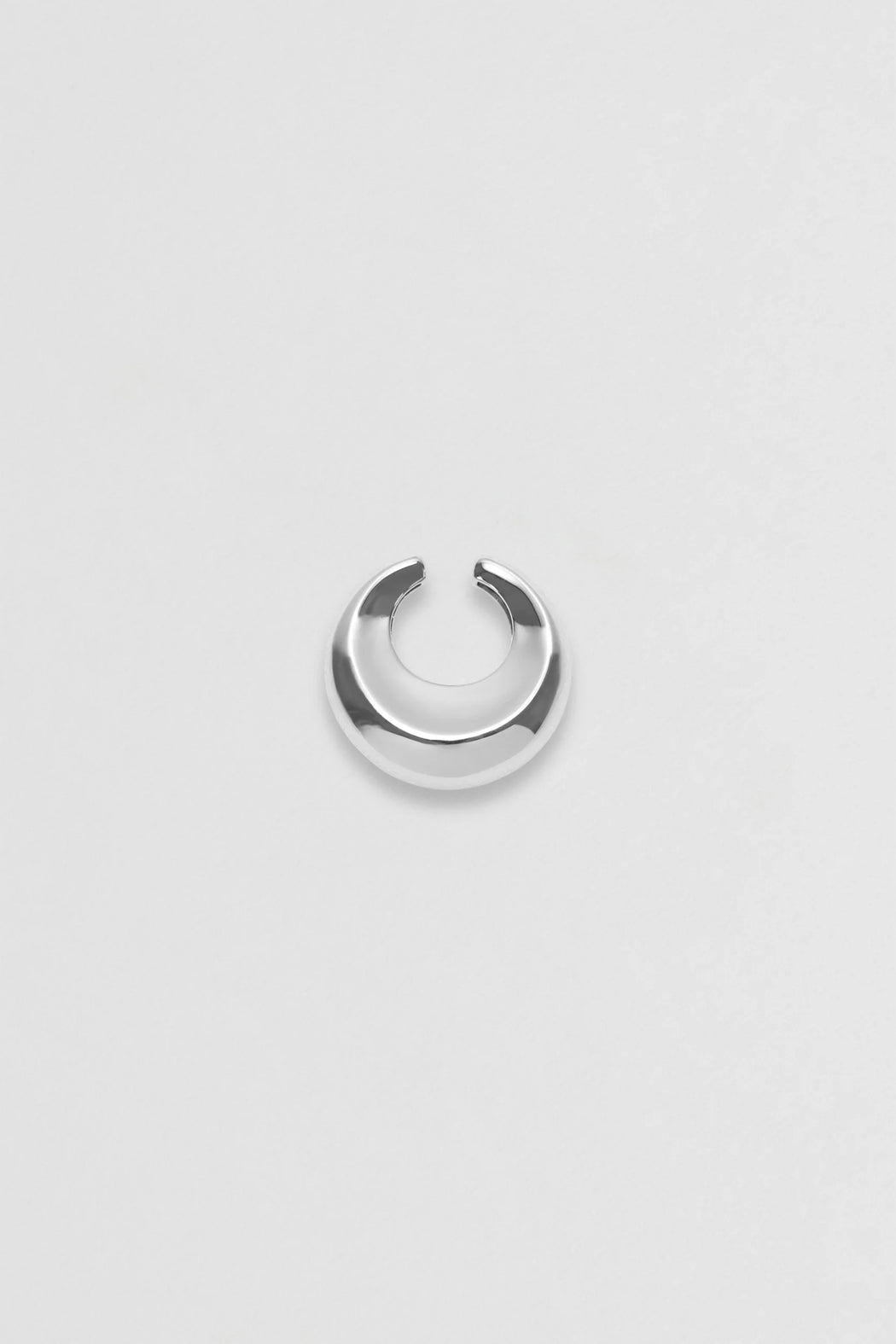 Large Concave Ear Cuff | Silver