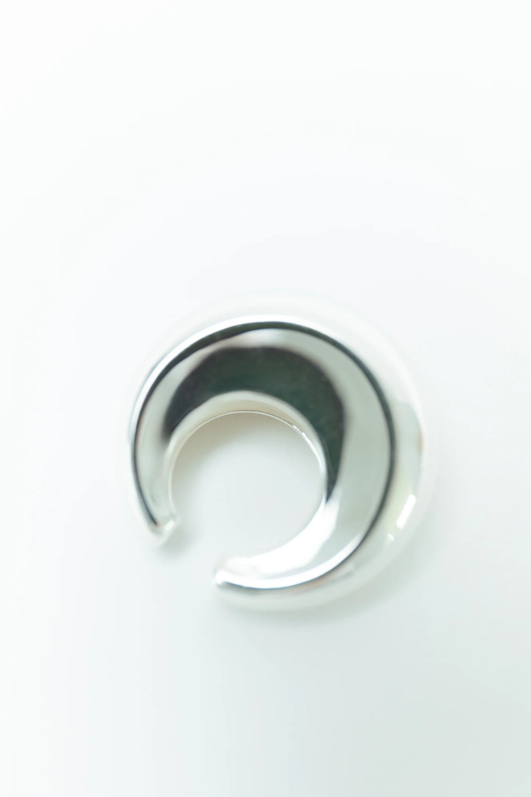 Large Concave Ear Cuff | Silver