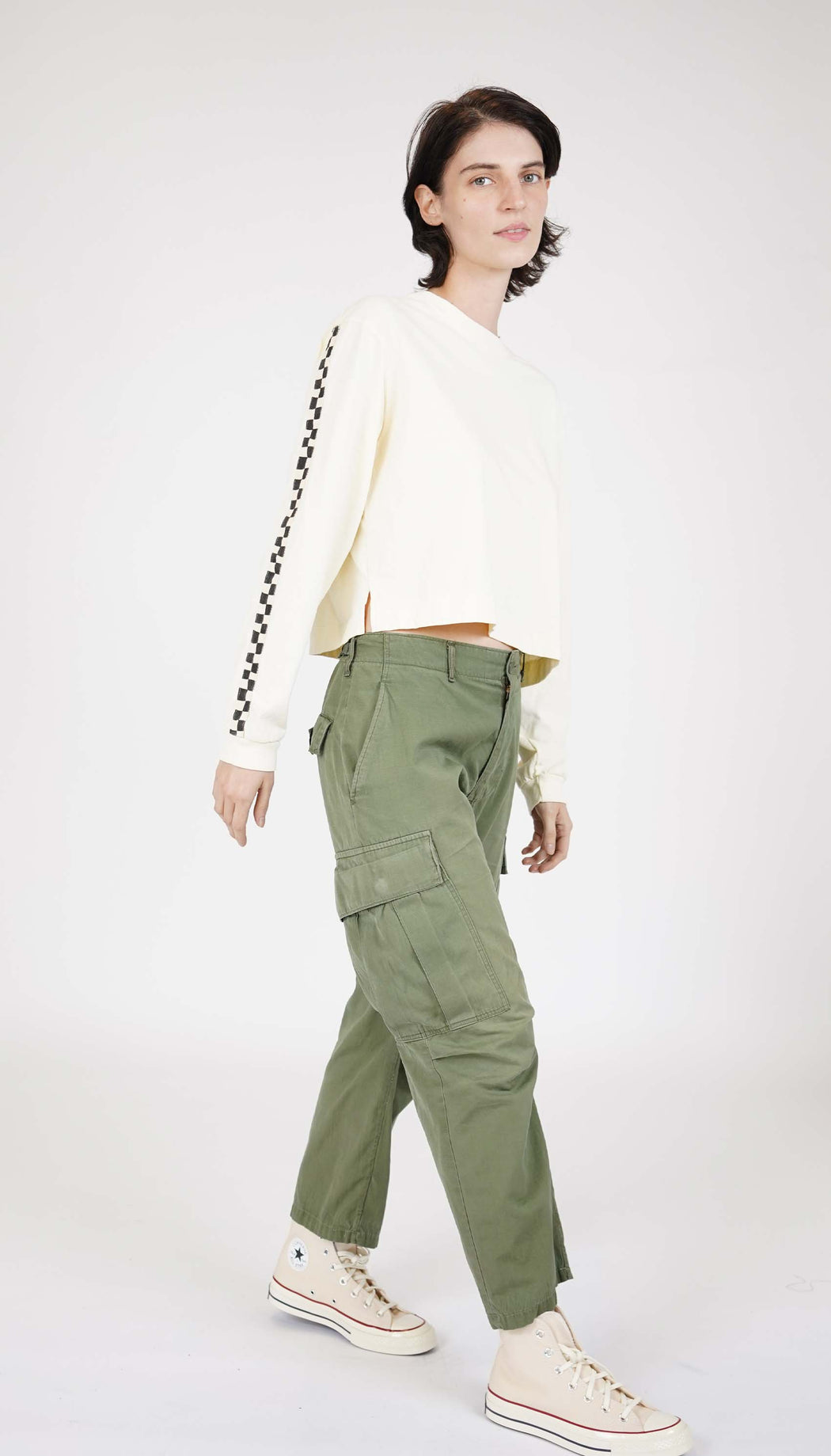 Gents Crop l Vanilla Checkerboard