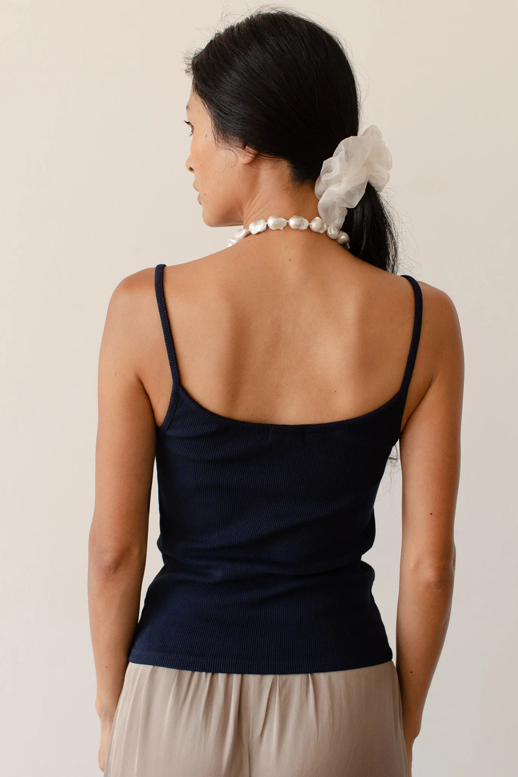 Rib Spaghetti Tank l Navy