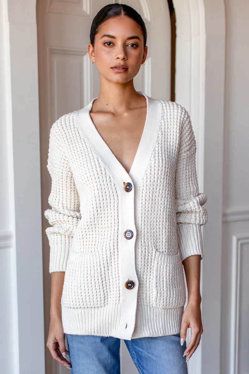 Cozy Cotton Cardigan | Ivory Tanguis Cotton