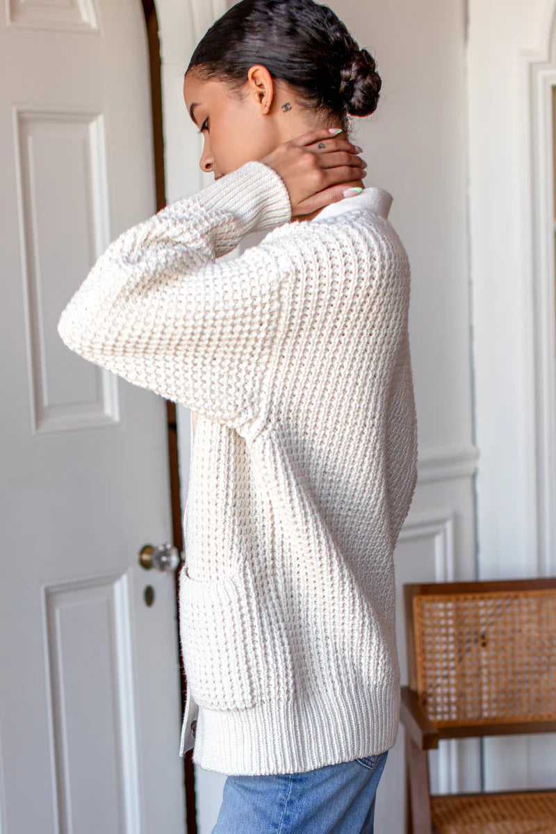 Cozy Cotton Cardigan | Ivory Tanguis Cotton