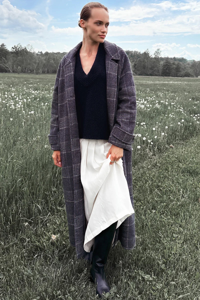 Maxi Overcoat | Mackenzie Plaid Wool