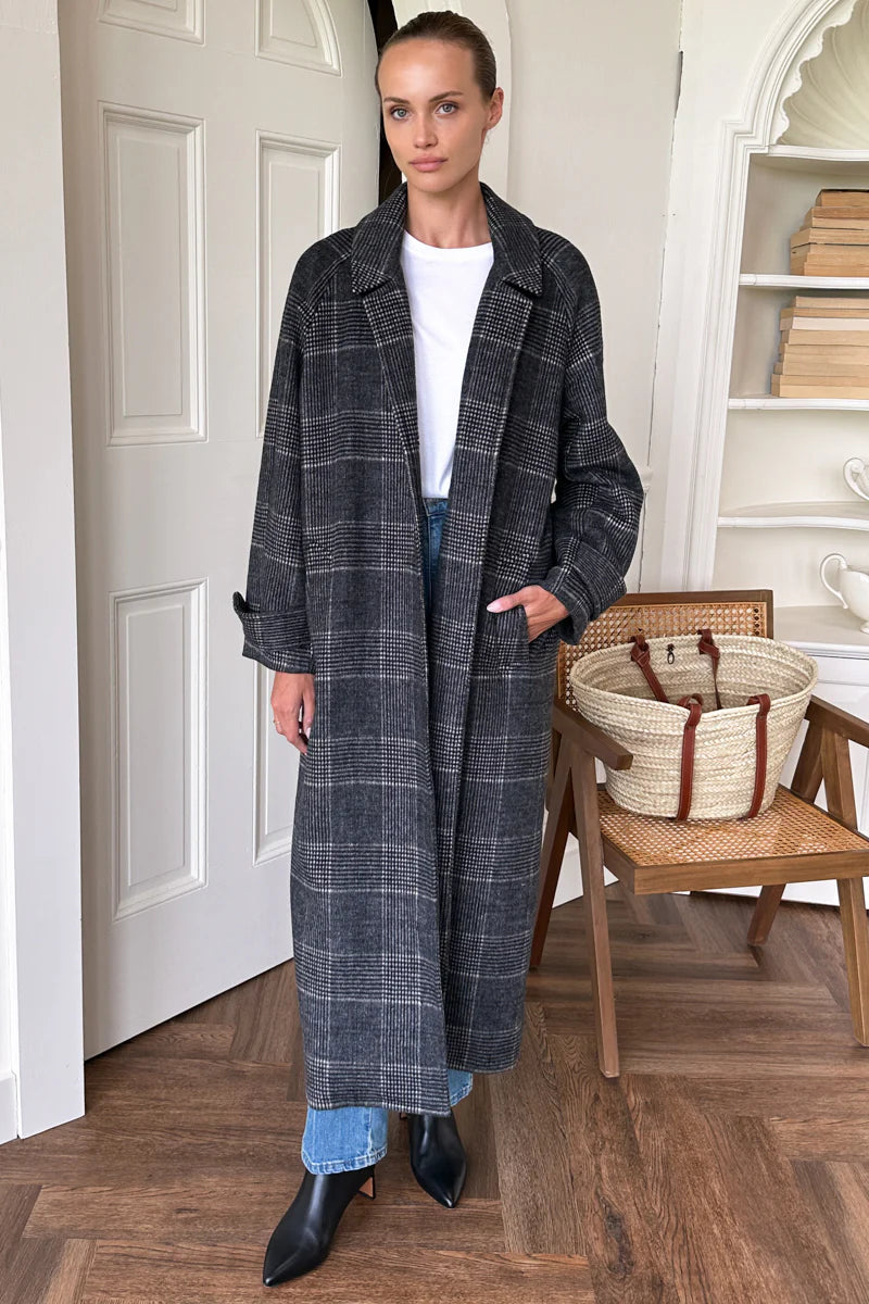 Maxi Overcoat | Mackenzie Plaid Wool