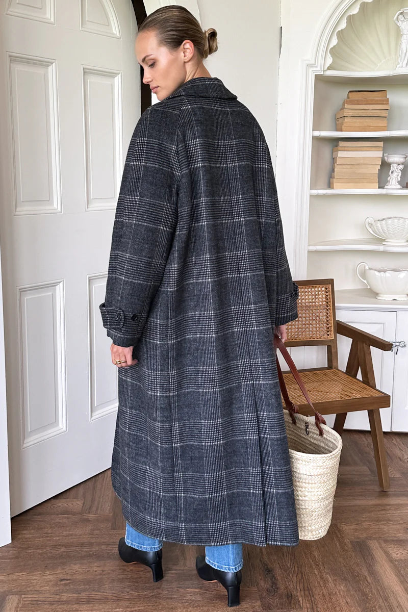 Maxi Overcoat | Mackenzie Plaid Wool