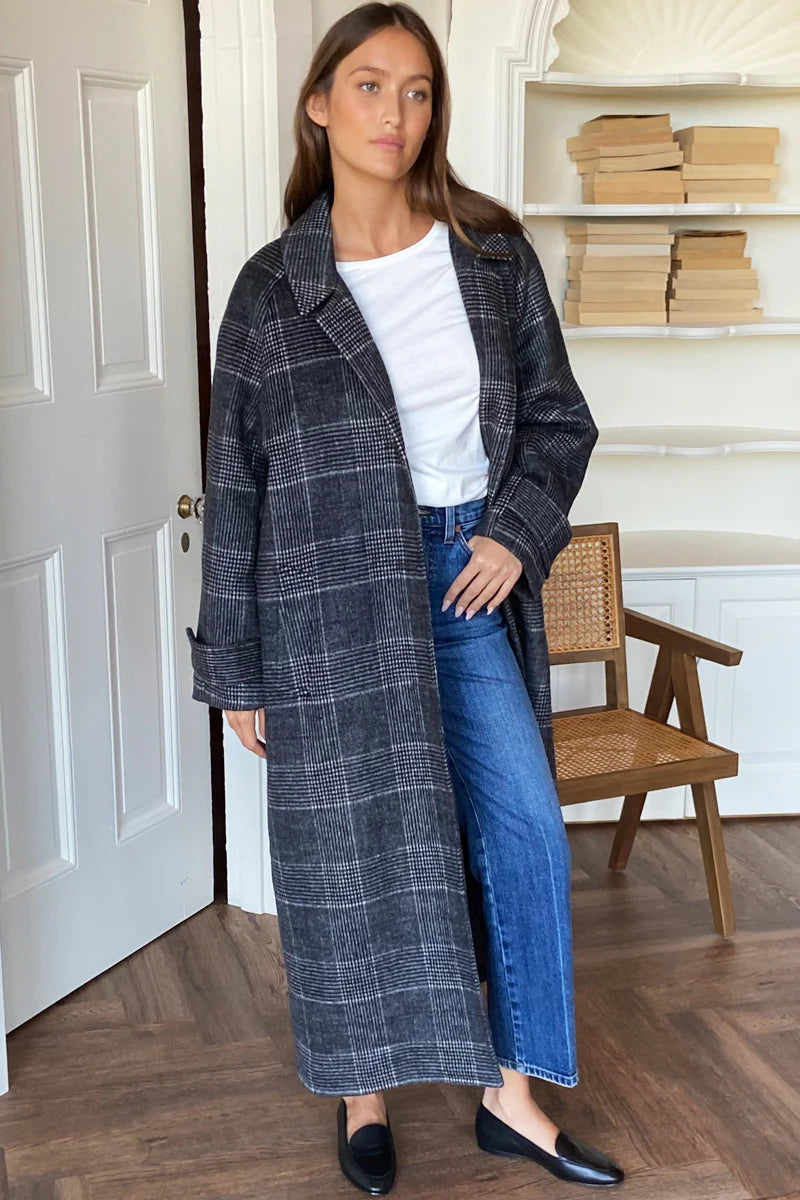 Maxi Overcoat | Mackenzie Plaid Wool