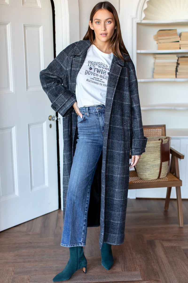 Maxi Overcoat | Mackenzie Plaid Wool