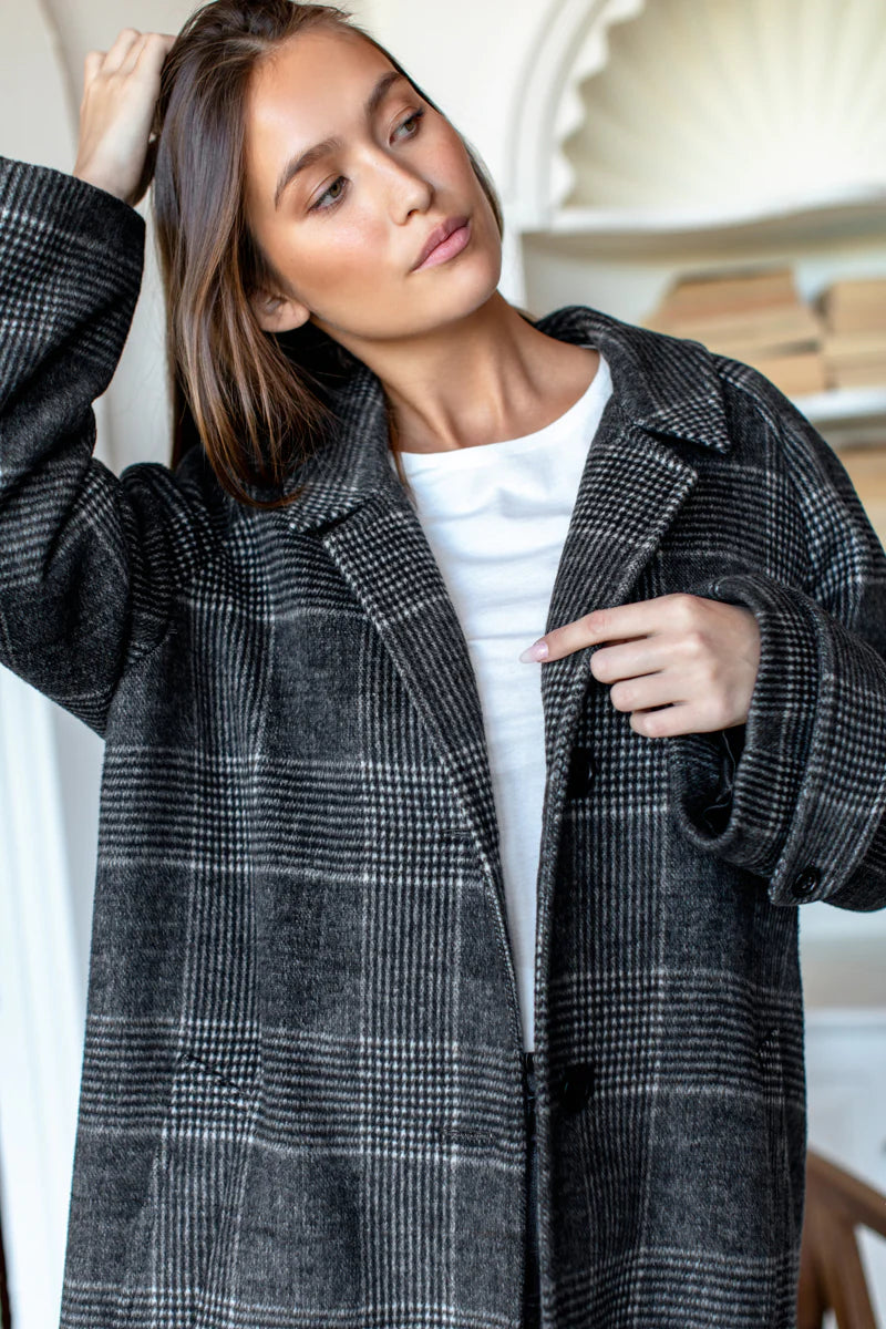 Maxi Overcoat | Mackenzie Plaid Wool