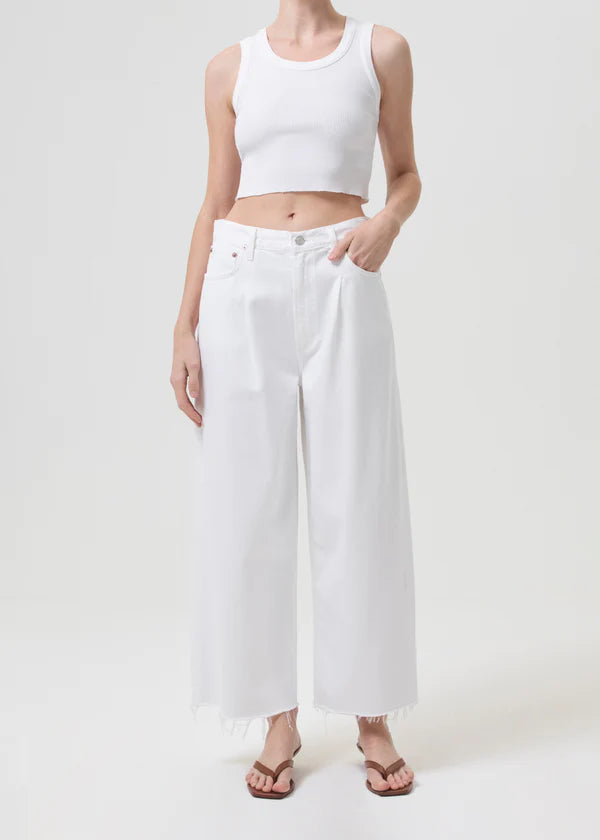 Dagna High Rise Pleat Baggy Pant | Baby Powder
