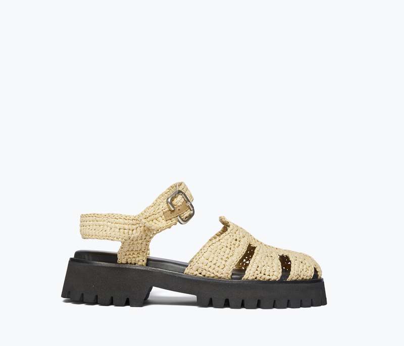 Sammy Lug Sole Fisherman l Natural Raffia