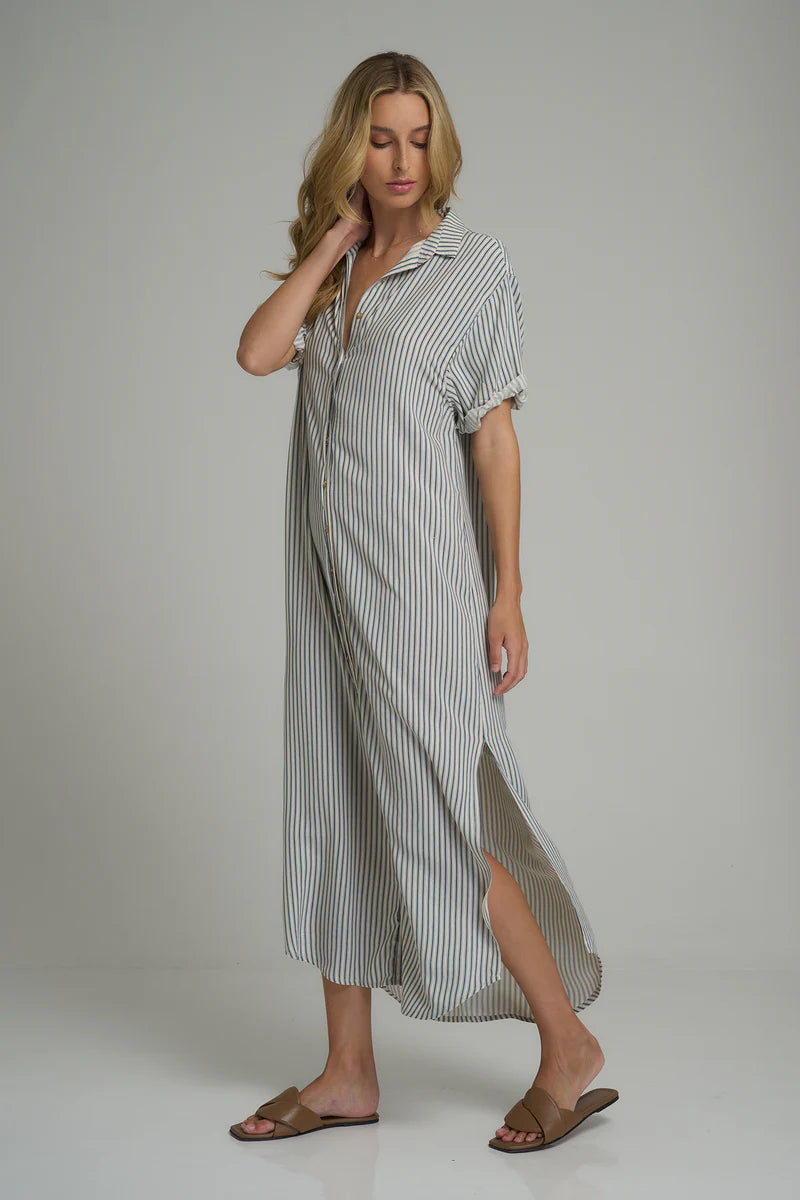 Hutton Dress | Cheshire Stripe/Blue