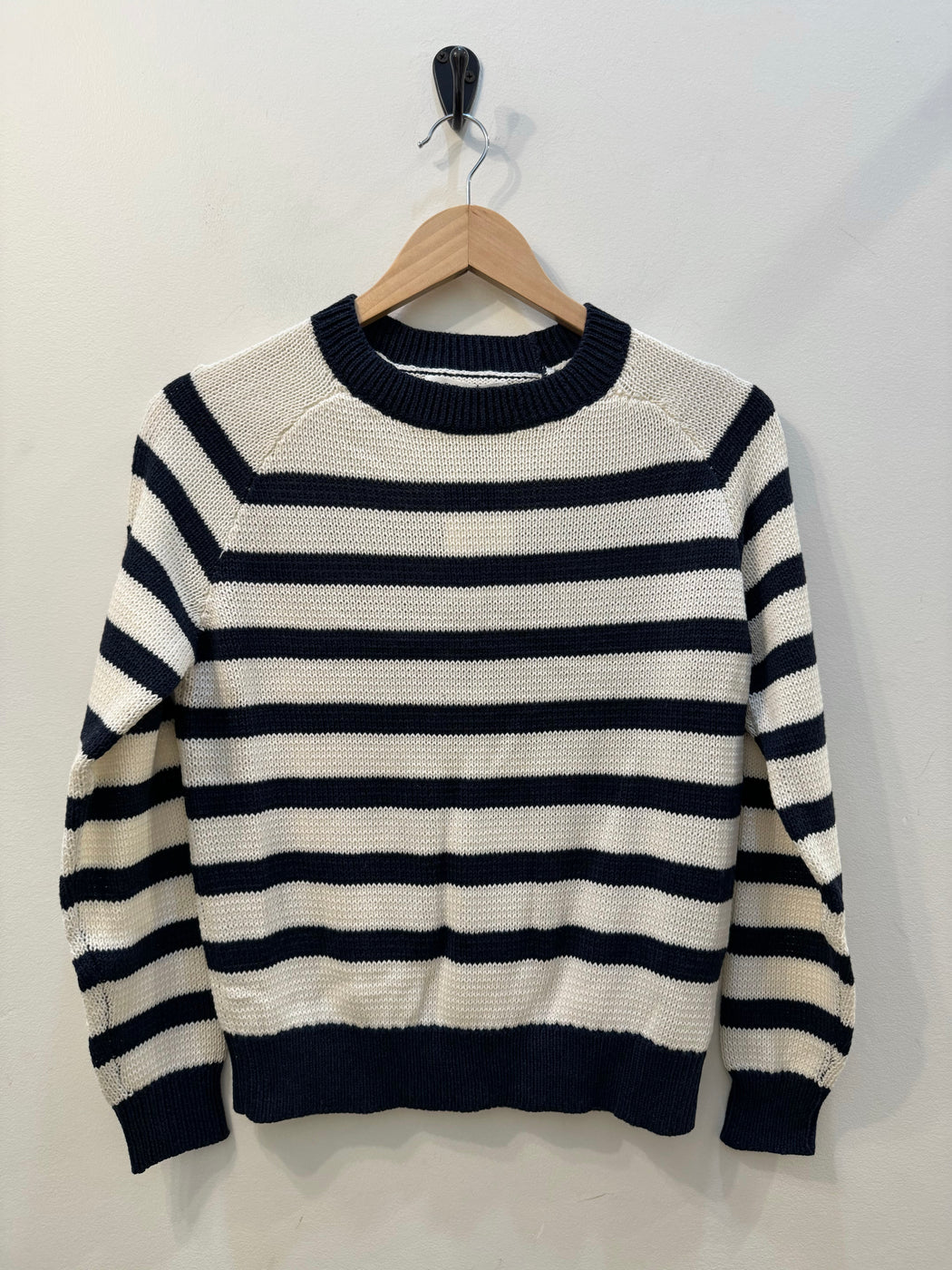 Emerson Sweater l Breton Stripe Ivory + Navy Organic