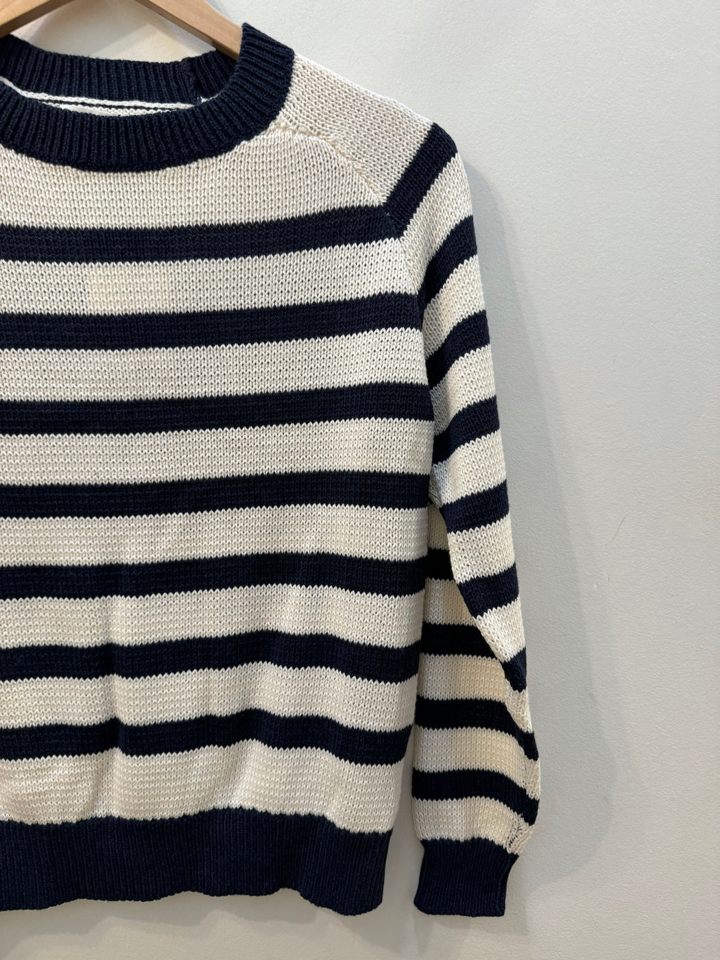 Emerson Sweater l Breton Stripe Ivory + Navy Organic