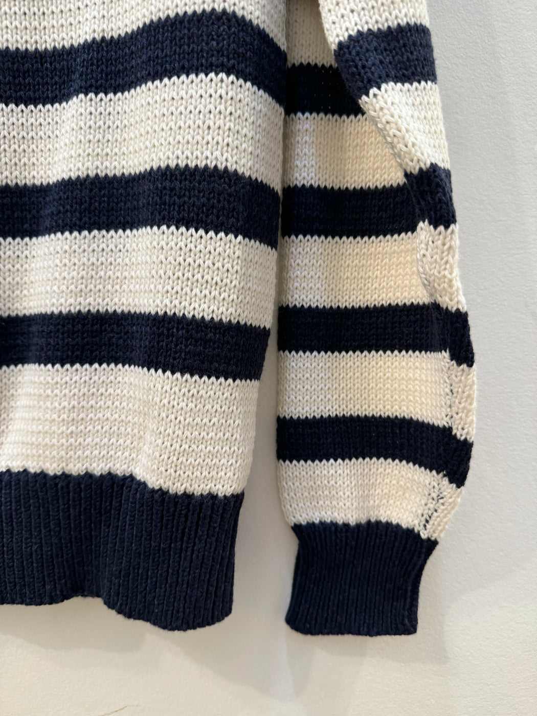 Emerson Sweater l Breton Stripe Ivory + Navy Organic