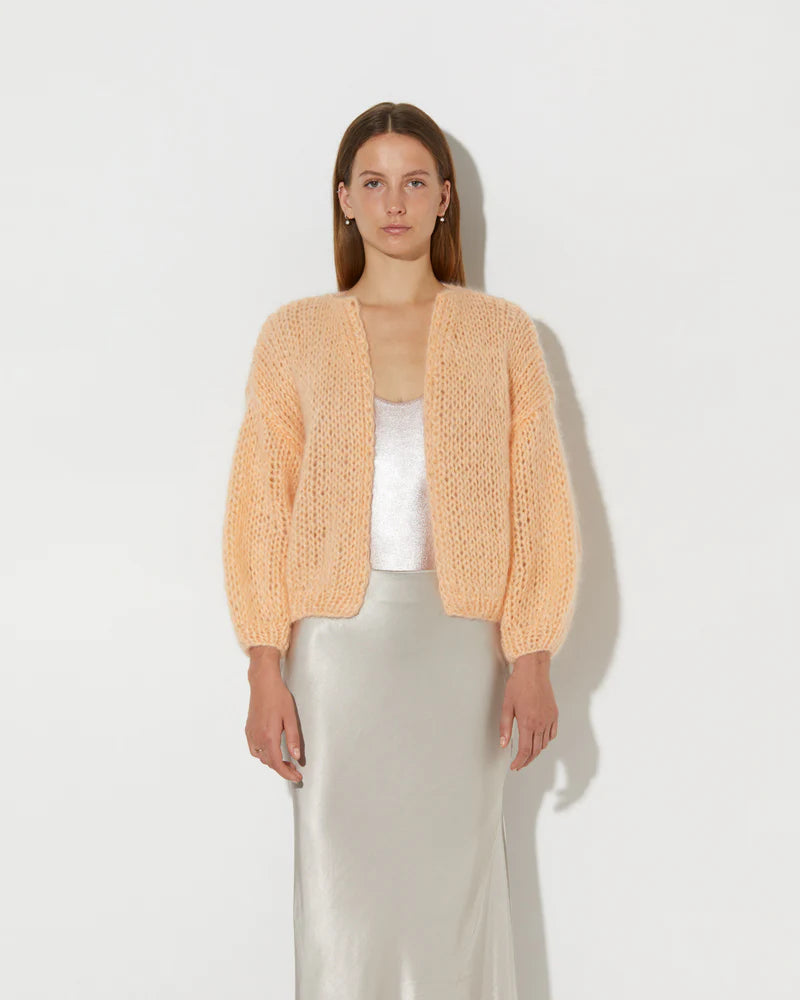 Mohair Bomber Cardigan | Apricot