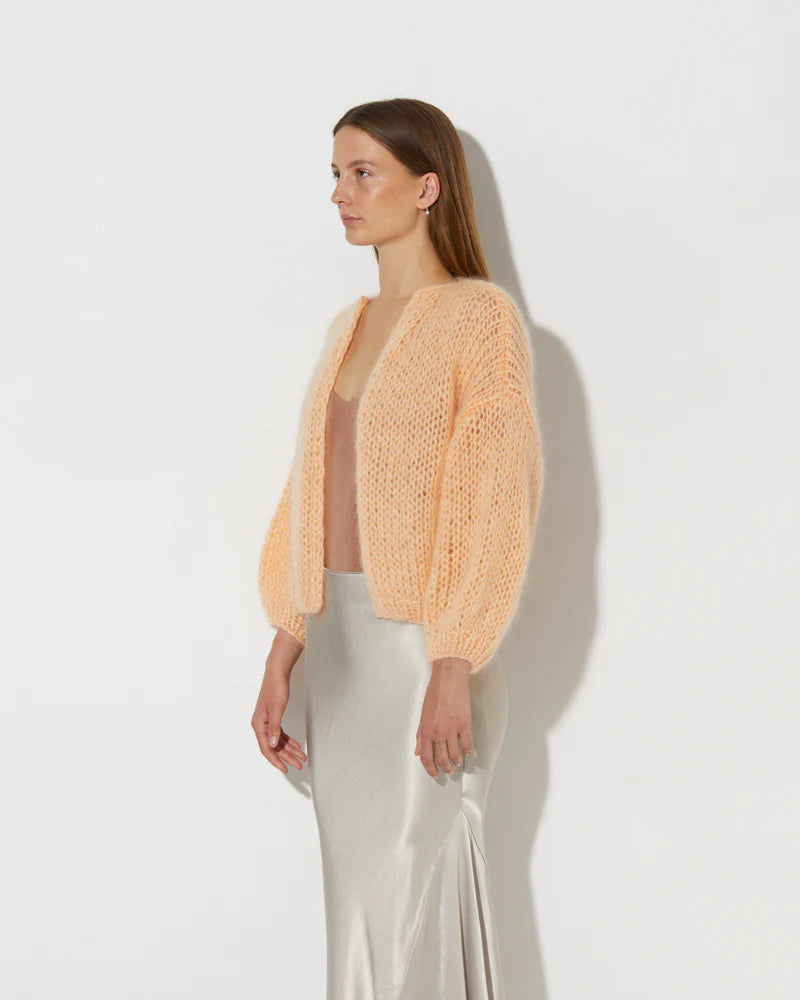 Mohair Bomber Cardigan | Apricot