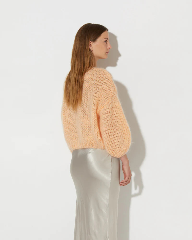 Mohair Bomber Cardigan | Apricot