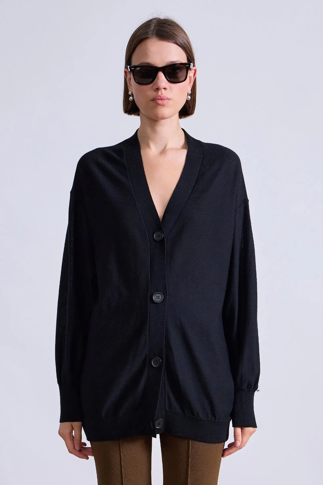 Drippy Tissue Cardigan | Black