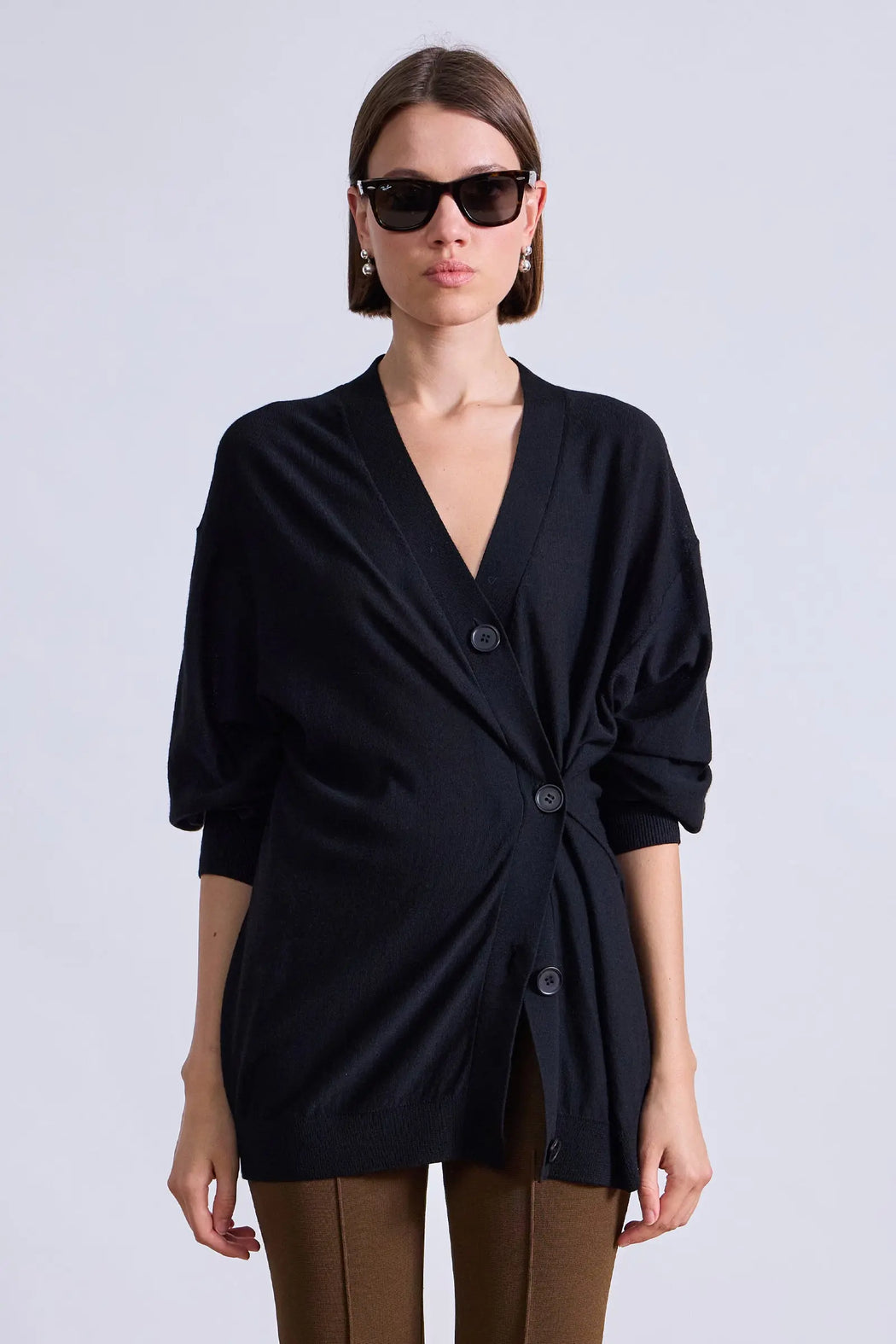 Drippy Tissue Cardigan | Black