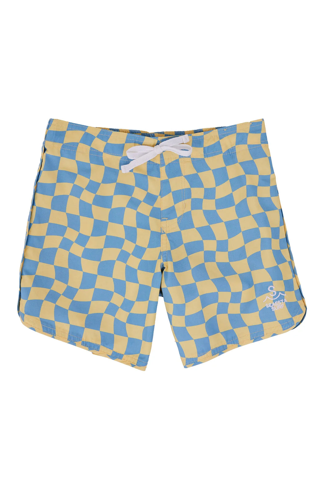 Scallop Retro Flare Boardshort Wavy Checks | Banana