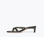 Elaine Heel | Black Nappa w/ Gold Studs