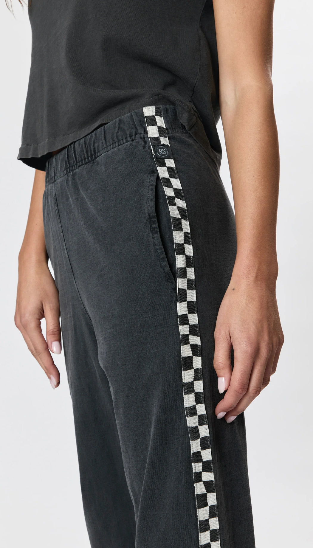 Slater Pant | Checkerboard Washed Black