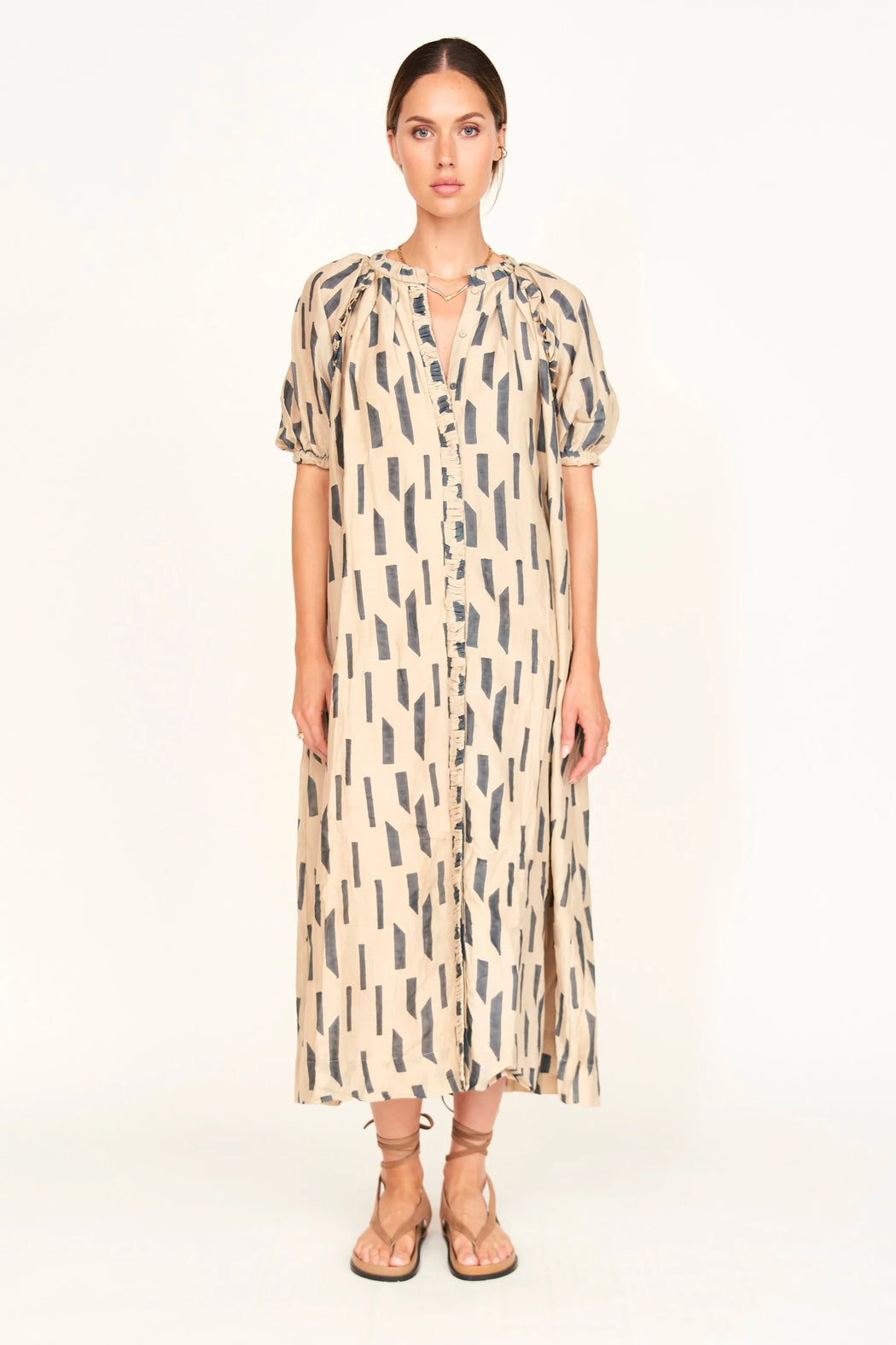 Somerset Dress | Parchment Rainfall