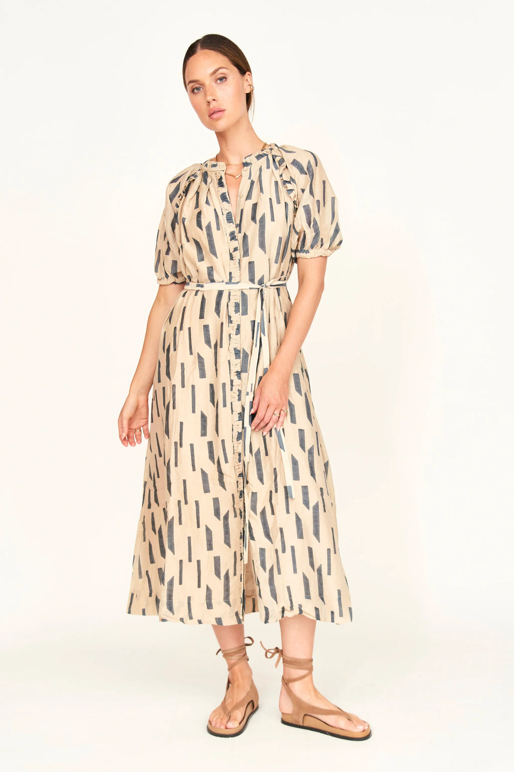 Somerset Dress | Parchment Rainfall