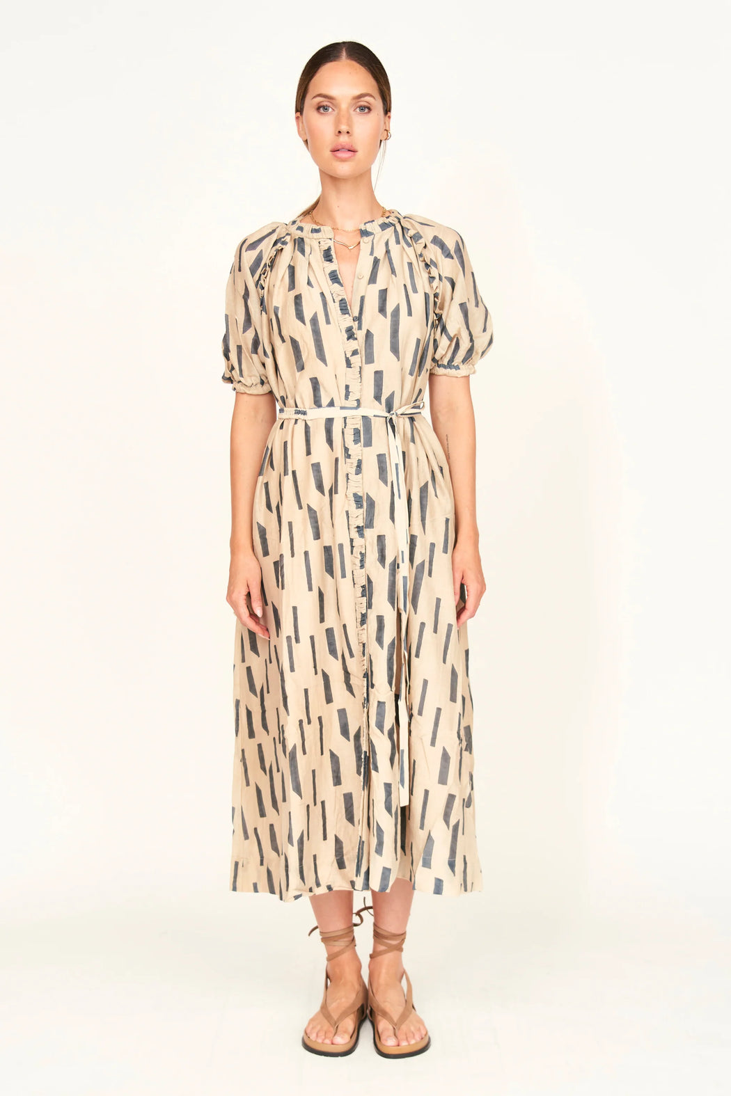 Somerset Dress | Parchment Rainfall