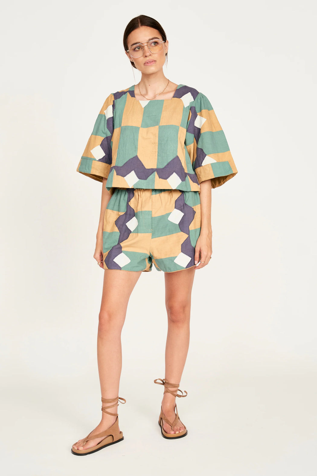 Track Short | Teal Origami