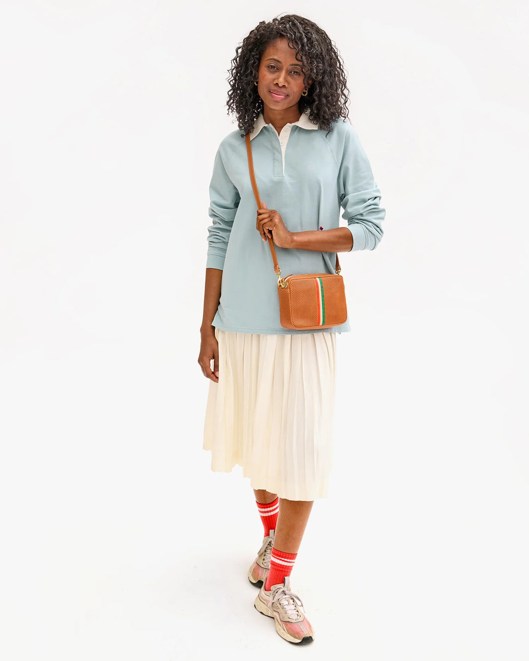 Midi Sac | Cuoio Perf w/ Inlaid Stripes