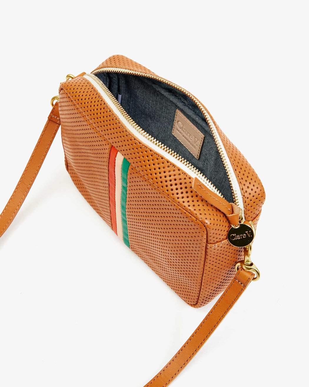 Midi Sac | Cuoio Perf w/ Inlaid Stripes
