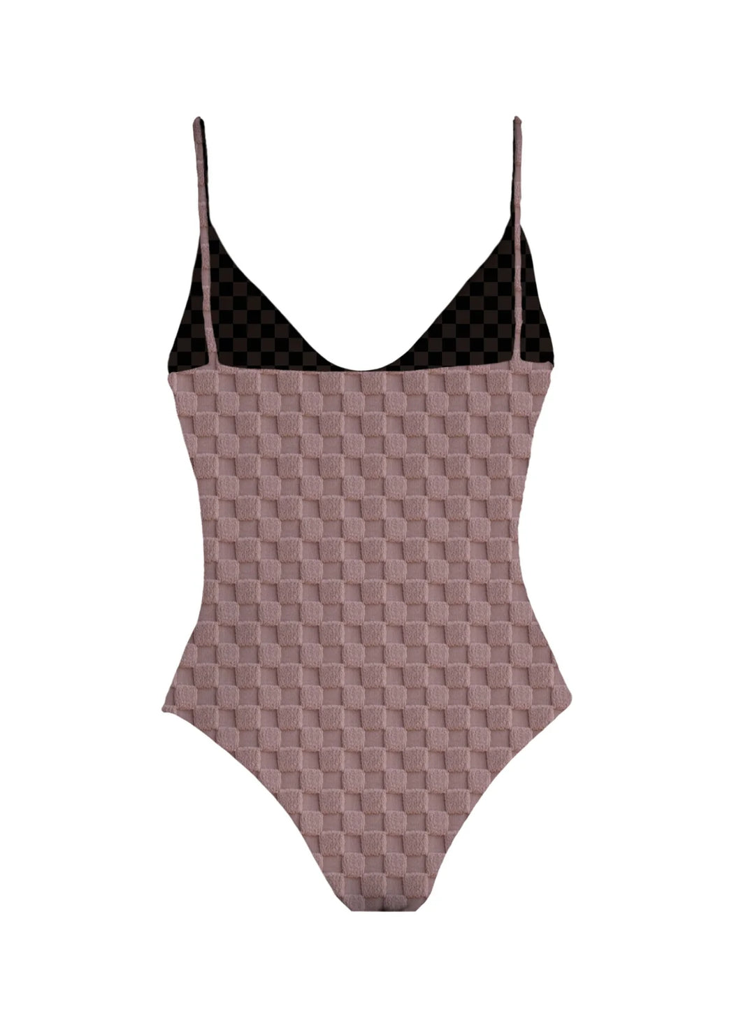 Everyday Bodysuit | Mocha Terry Check