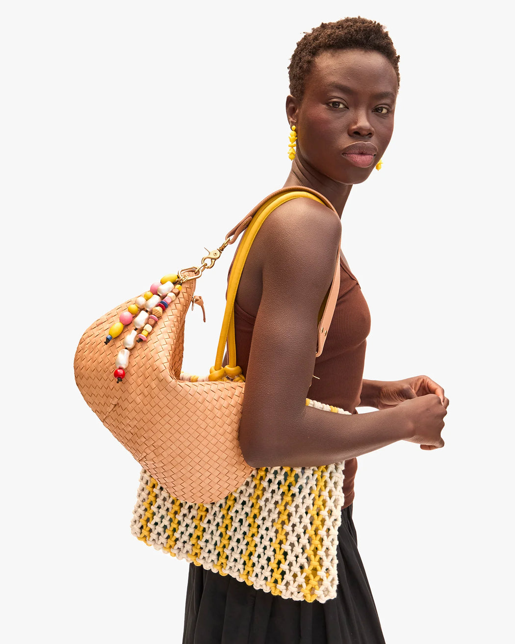 Moyen Messenger | Woven Checker Bisque