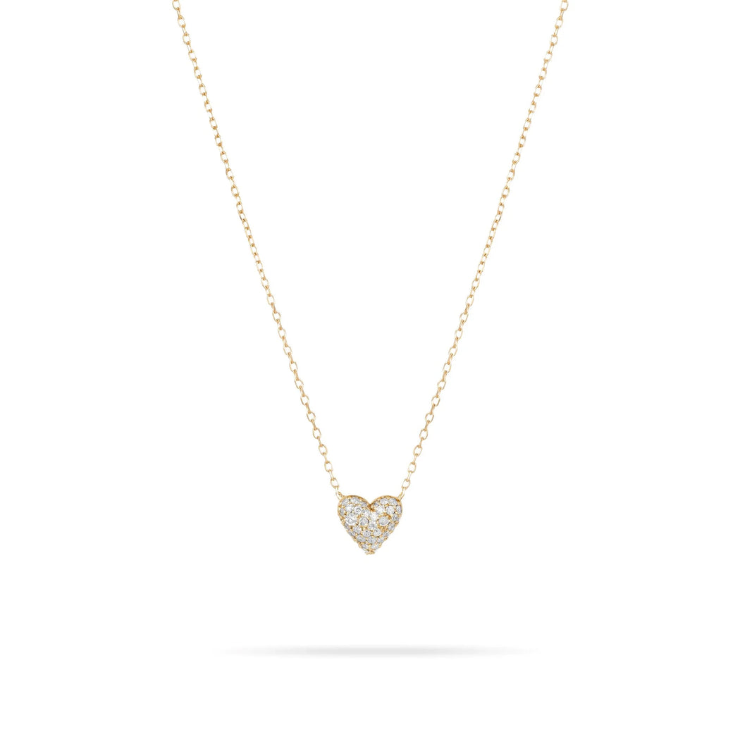 Diamond Puffy Heart Necklace