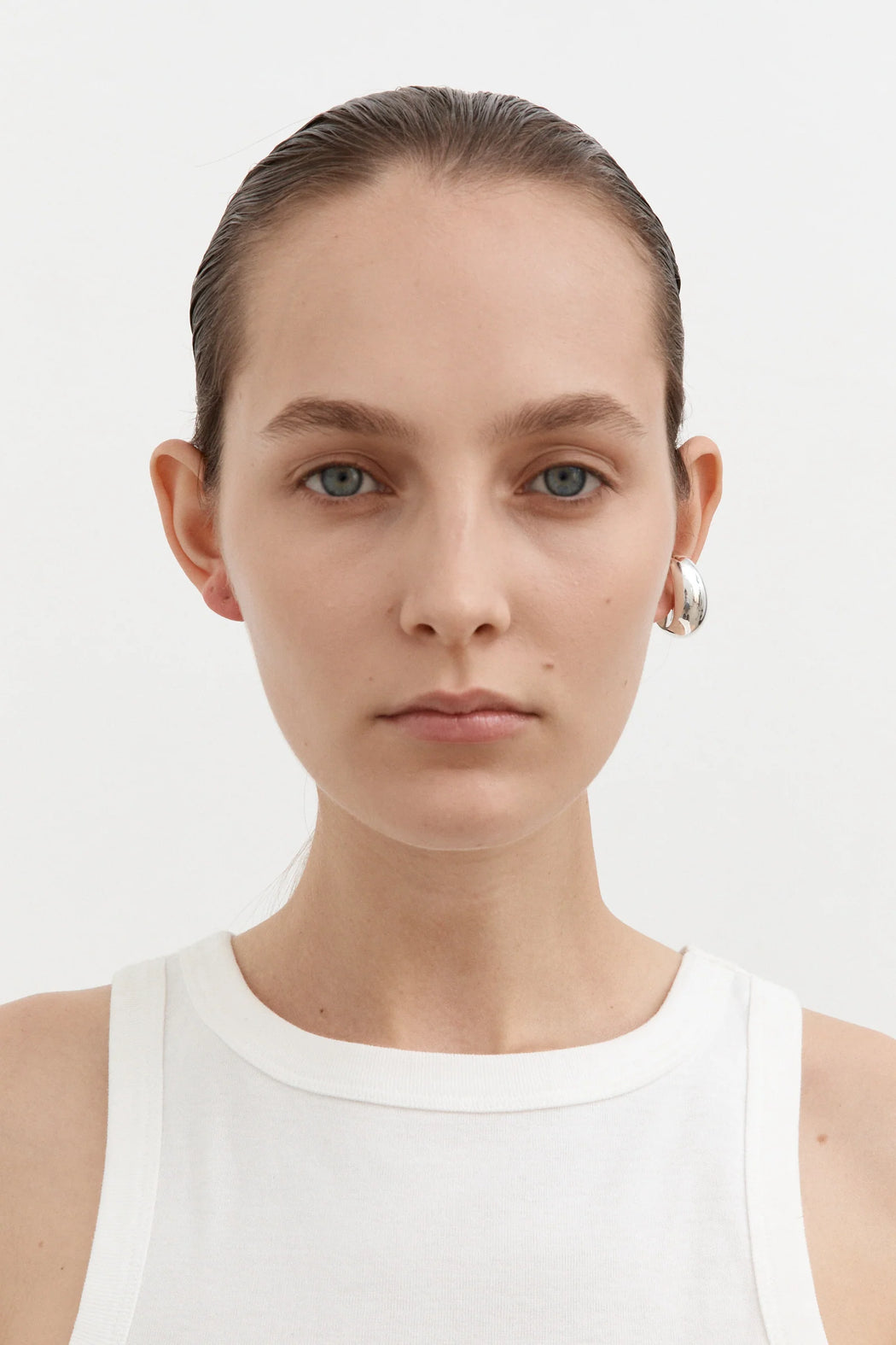 Large Concave Ear Cuff | Silver