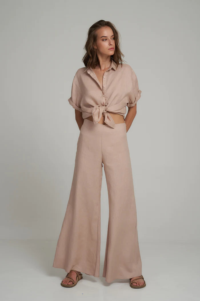 Olina Wide Leg Pant | Hibiscus
