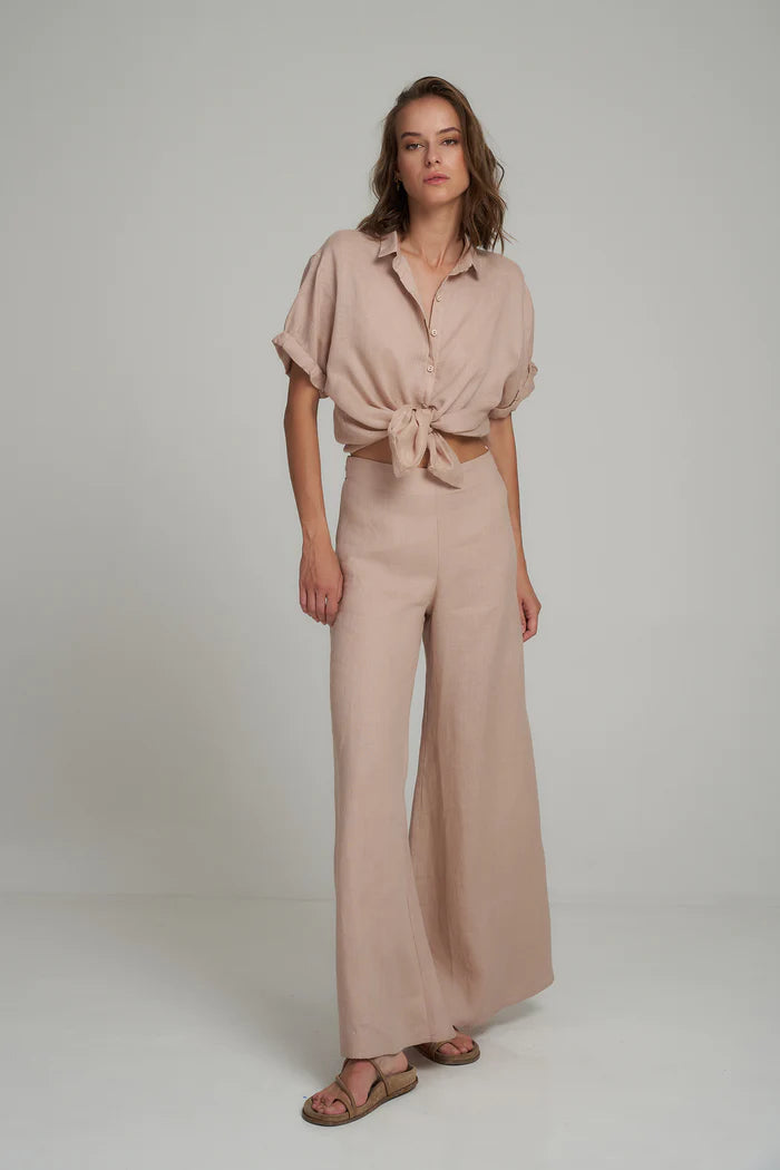 Olina Wide Leg Pant | Hibiscus