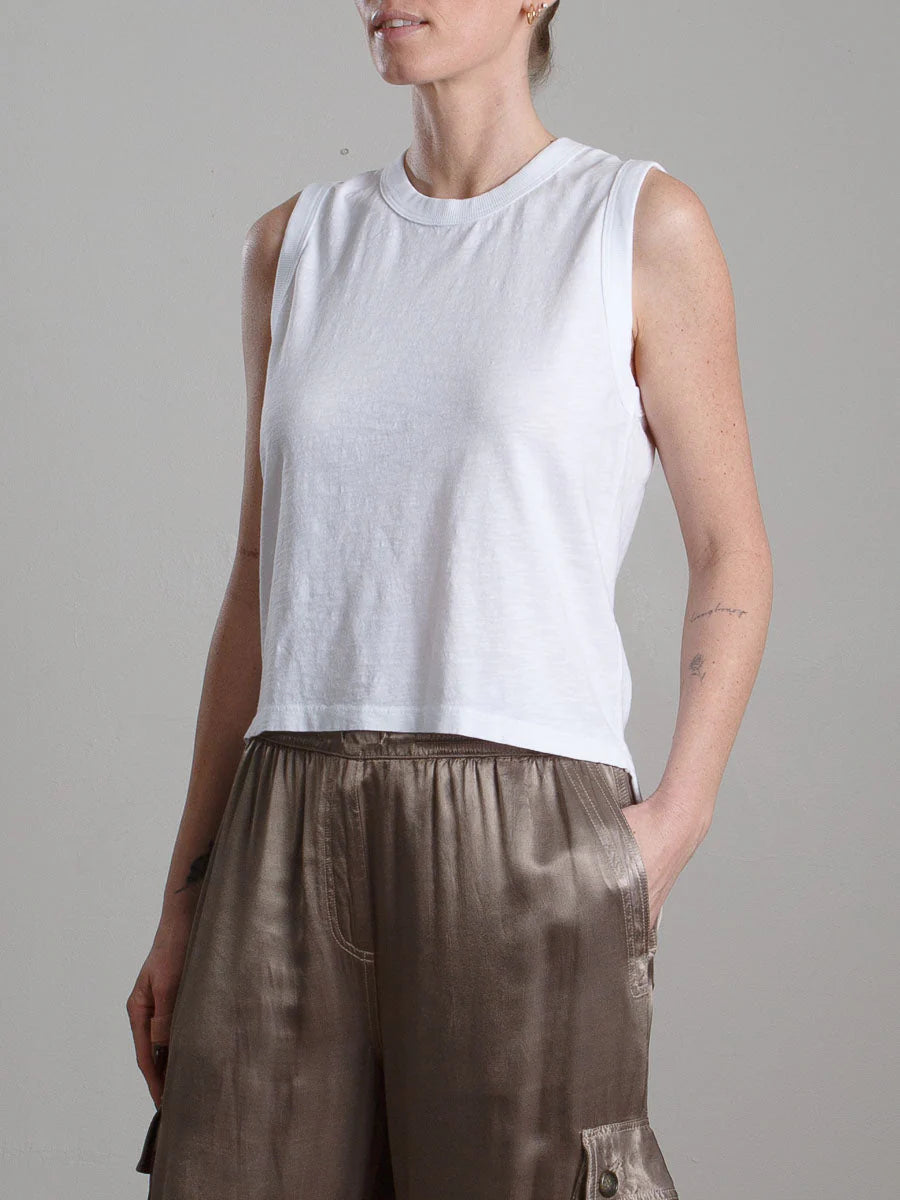 Liv Tank in Supima Slub | White