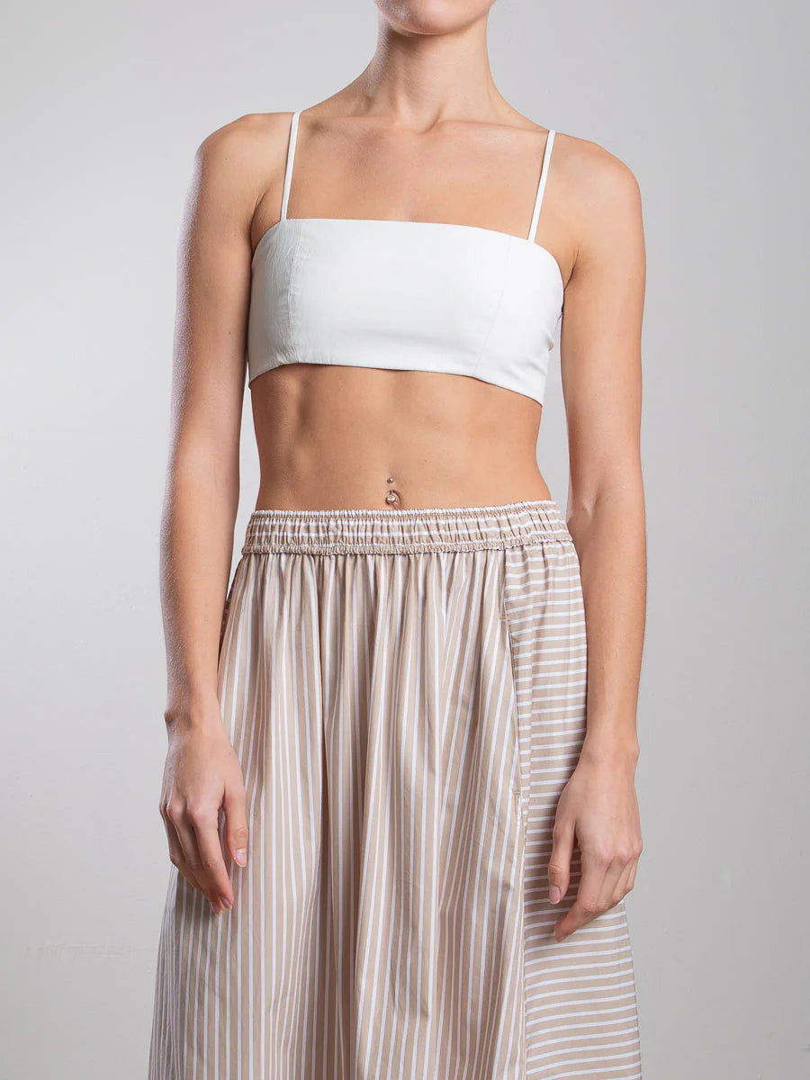 Toga Bralette in Faux Leather | Ivory