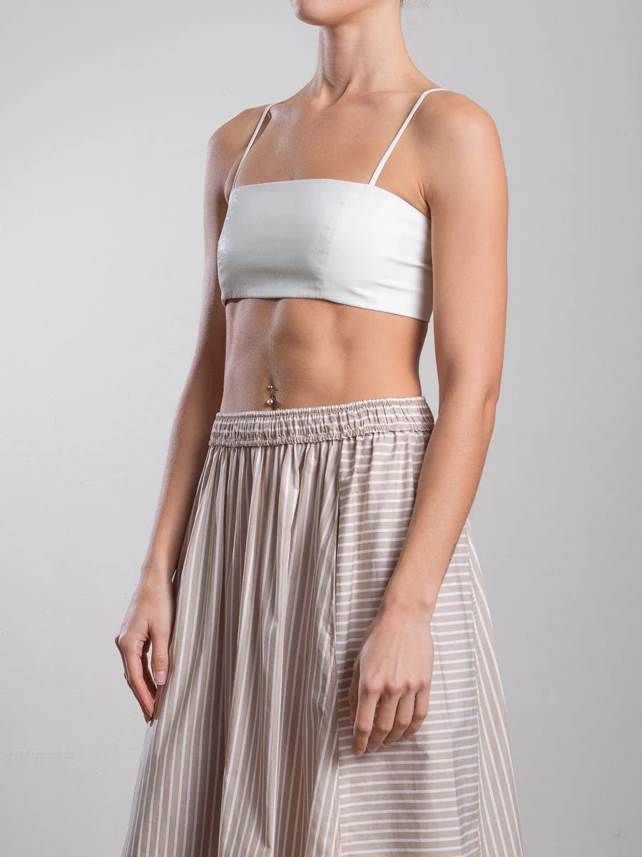 Toga Bralette in Faux Leather | Ivory