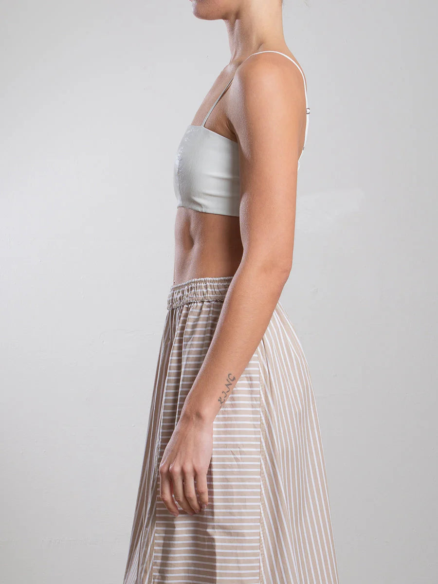 Toga Bralette in Faux Leather | Ivory
