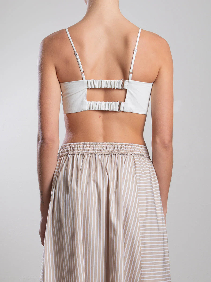 Toga Bralette in Faux Leather | Ivory