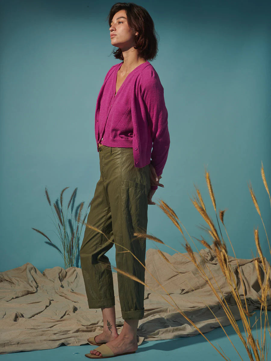 Torrance Pant in Faux Leather | Army