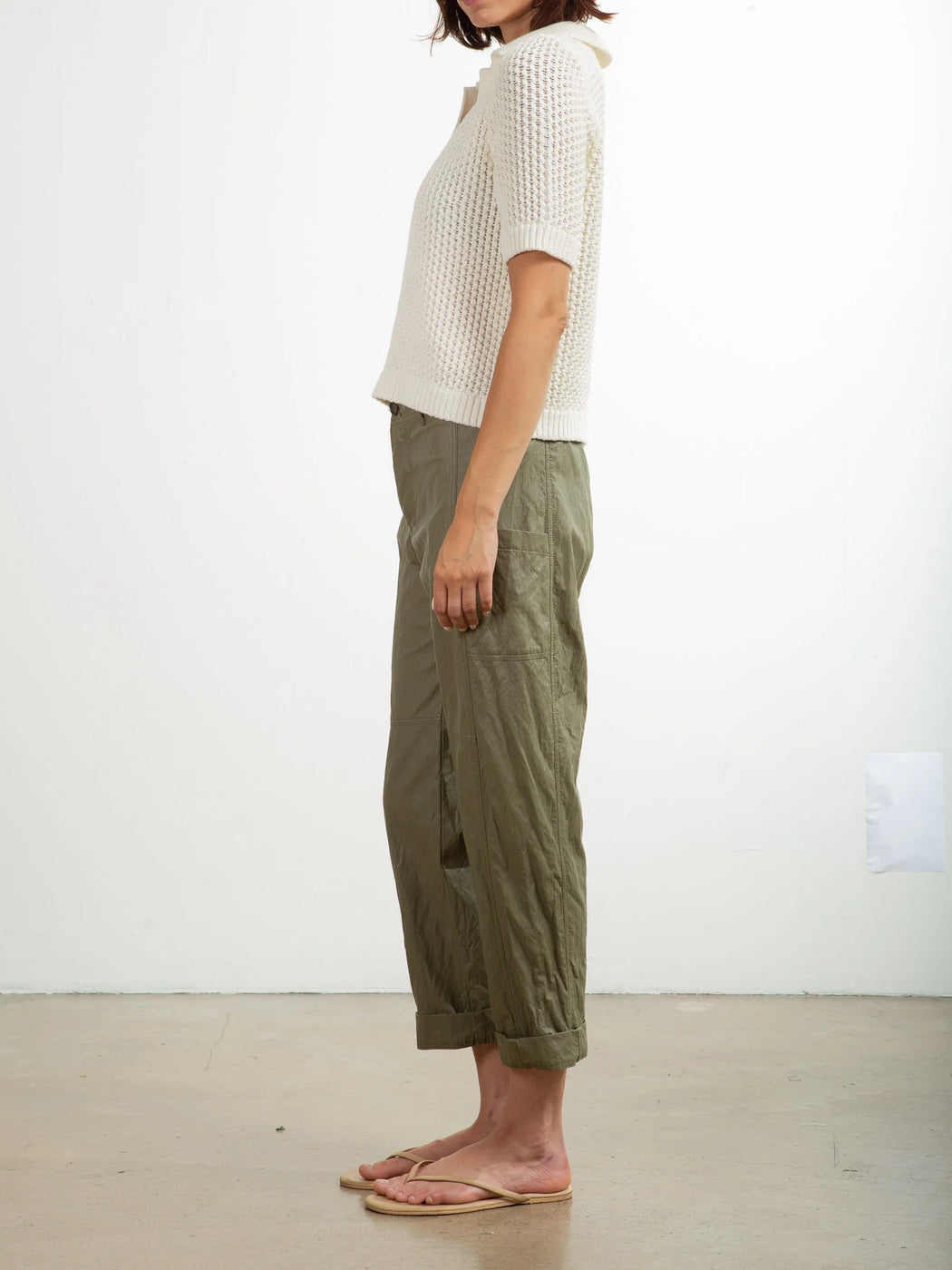 Torrance Pant in Faux Leather | Army