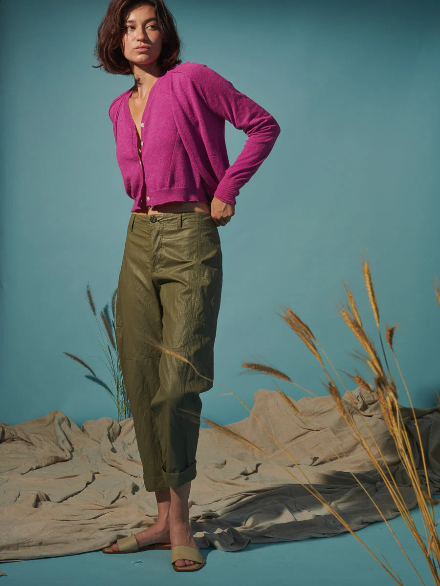 Torrance Pant in Faux Leather | Army